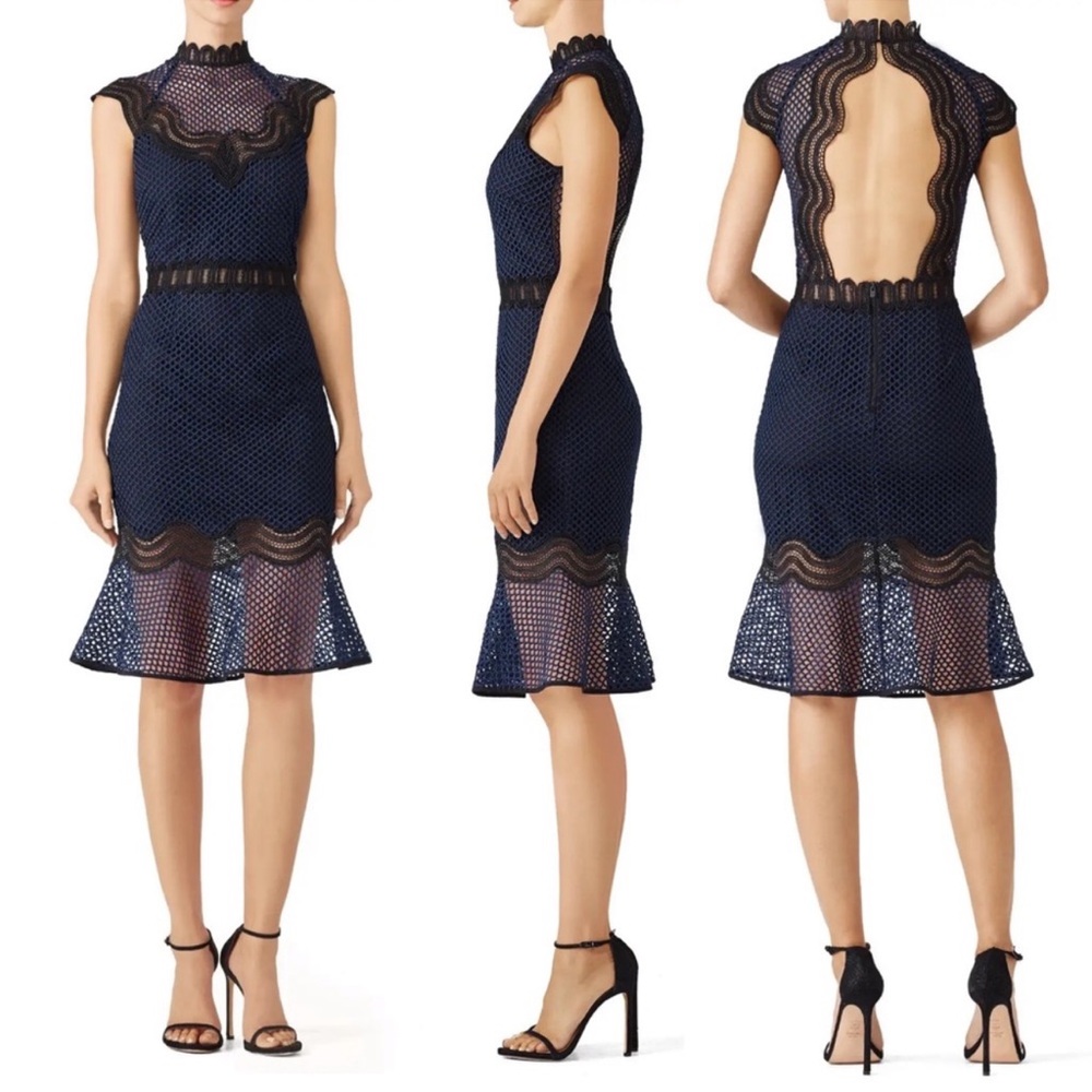 Chic Backless Navy Dress